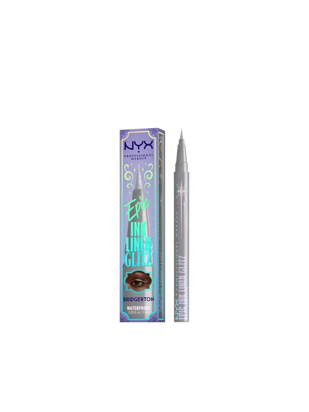 NYX Bridgerton Royal Epic Ink Liner Glitz — Waterproof Silver & Gold Duo